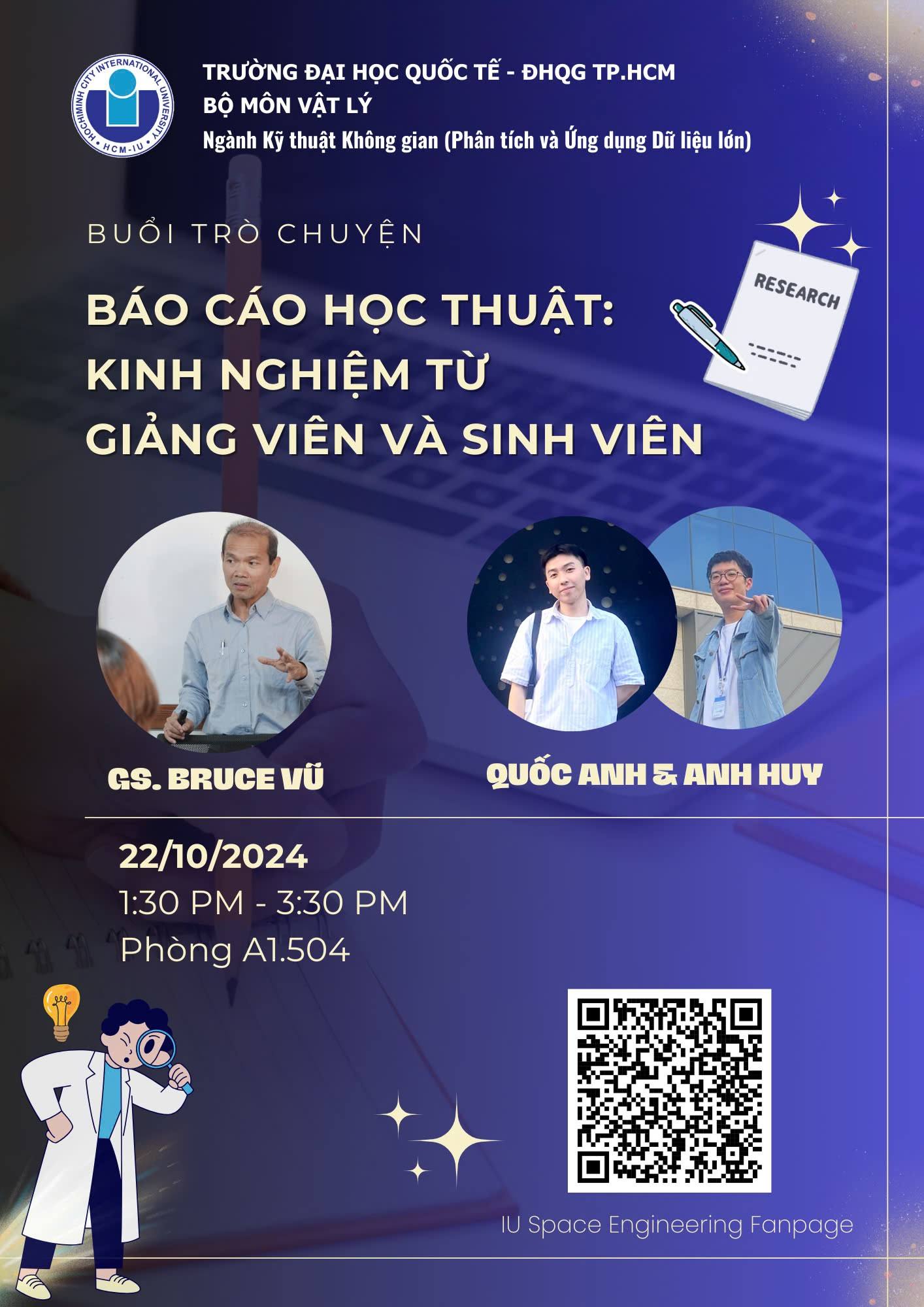 BUỔI NÓI CHUYỆN “BÁO CÁO HỌC THUẬT: KINH NGHIỆM TỪ GIẢNG VIÊN VÀ SINH VIÊN”